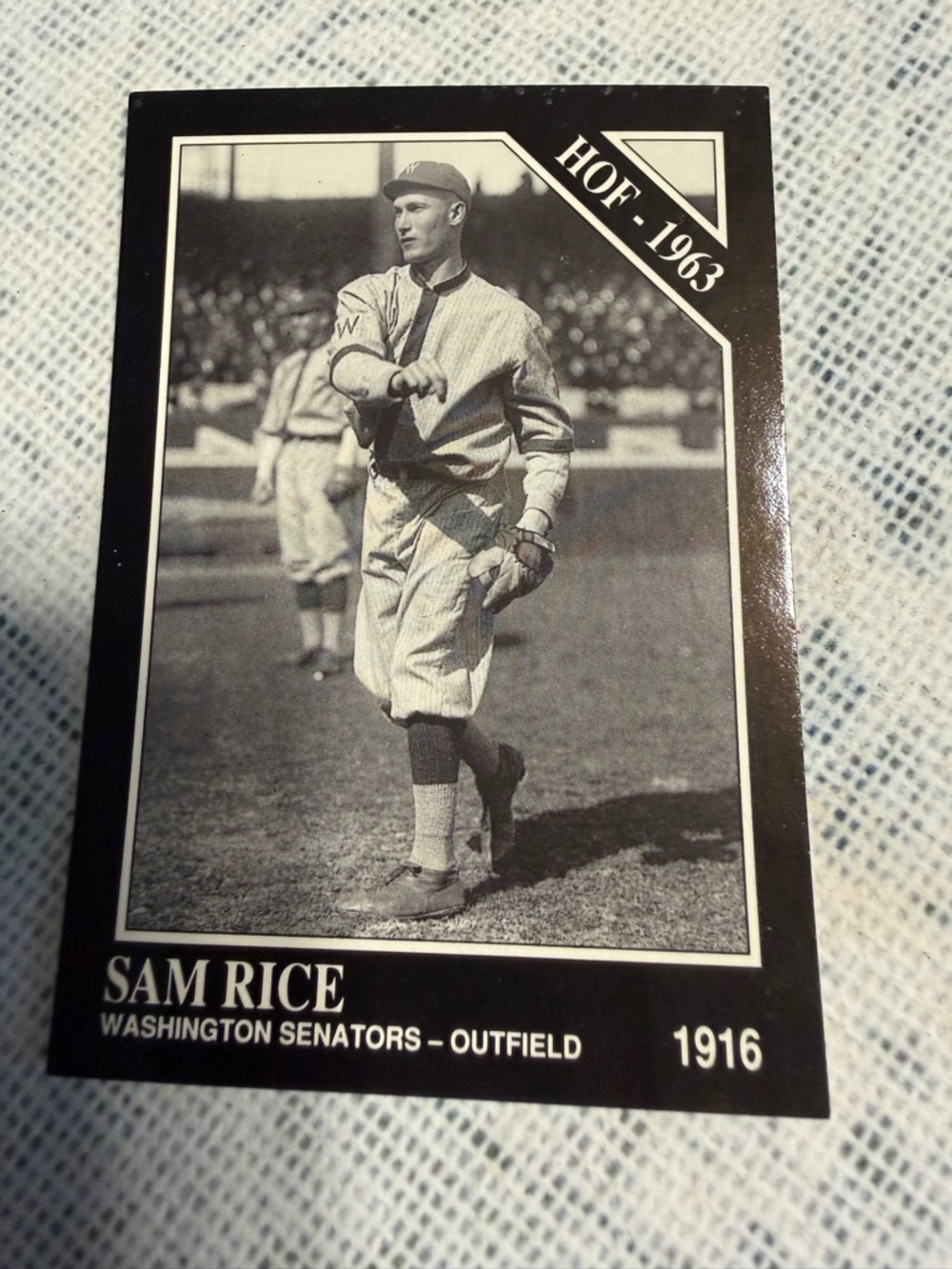 Sam Rice Vintage Baseball Card - Black & White